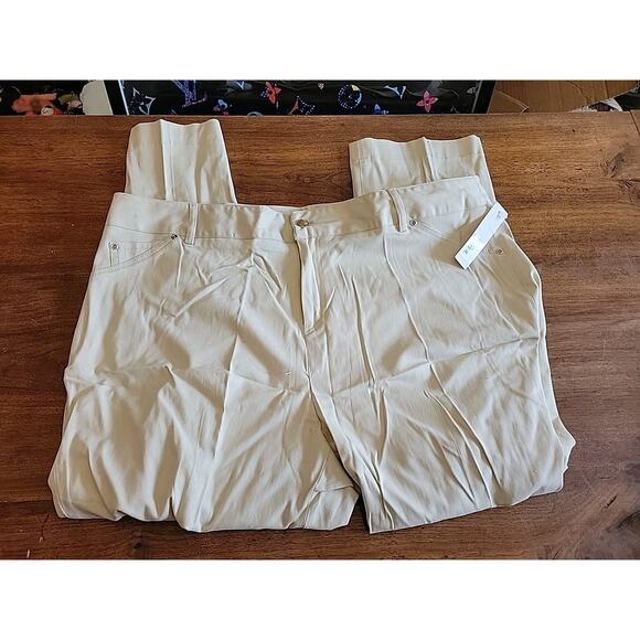 Jennifer & Grace Pants - Jennifer & Grace Women’s Plus Khaki Tan Capri Dress Pants Sz 22w